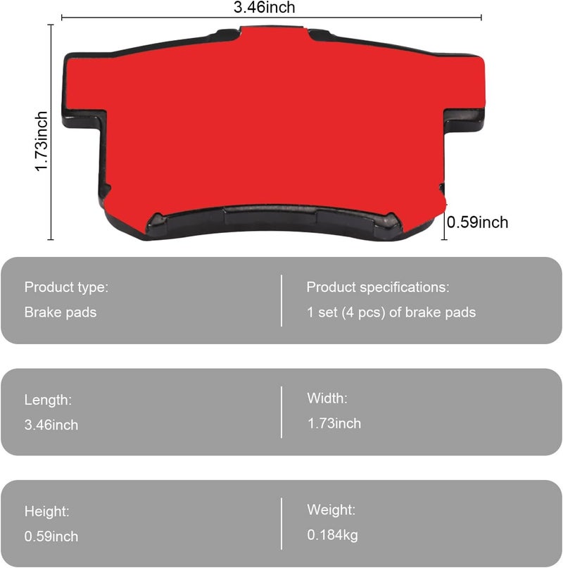 SUPLABEL HZ536H Ceramic Disc Brake Pad Set Compatible With Select Acura CL, EL, RDX, RL, TL, Integra,Legend; Honda CR-V,Element,Odyssey; Isuzu Oasis; REAR - Image 2